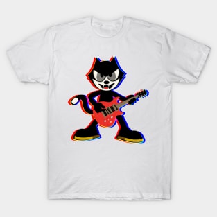 Felix the Cat in Retro Glitch Style - Nostalgic Cartoon Art T-Shirt